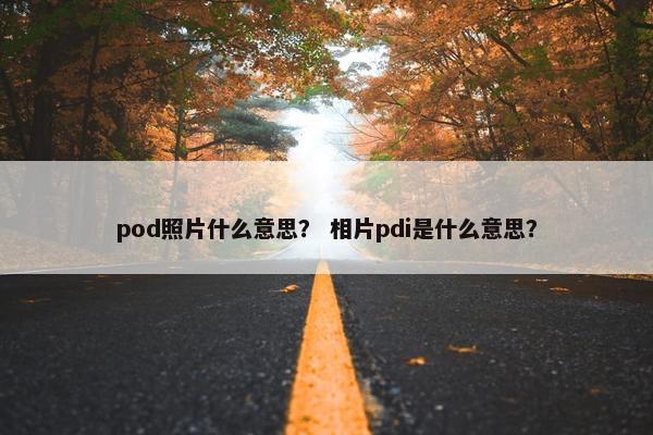 pod照片什么意思？ 相片pdi是什么意思？