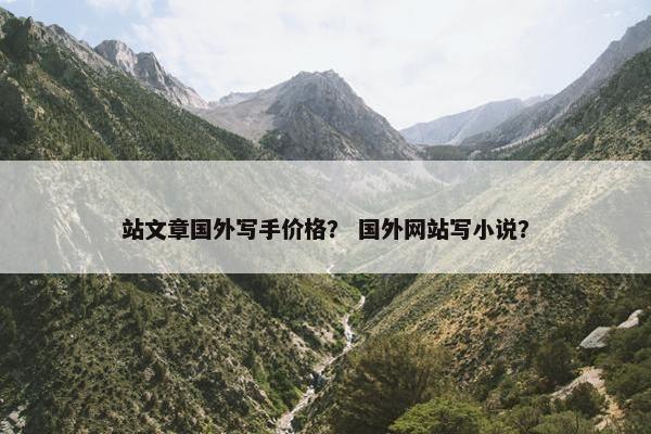 站文章国外写手价格？ 国外网站写小说？