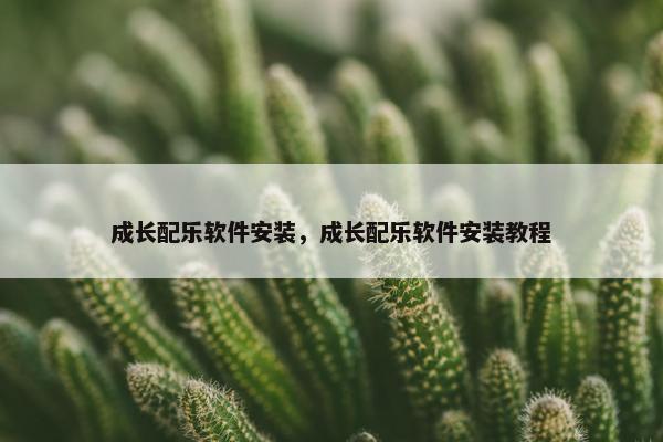 成长配乐软件安装，成长配乐软件安装教程