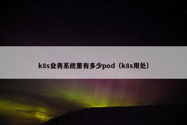 k8s业务系统里有多少pod（k8s用处）
