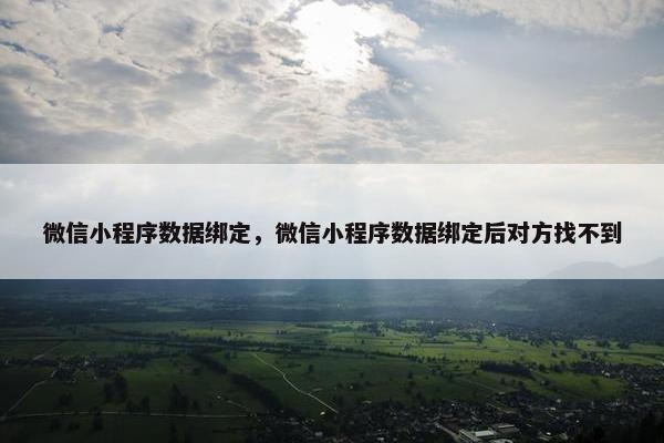 微信小程序数据绑定，微信小程序数据绑定后对方找不到
