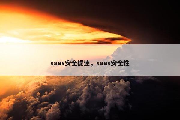 saas安全提速，saas安全性