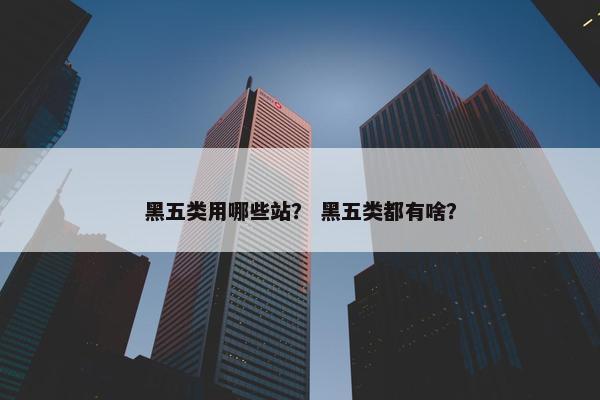 黑五类用哪些站？ 黑五类都有啥？