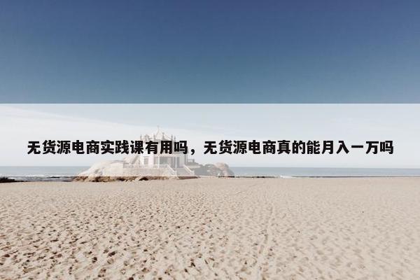 无货源电商实践课有用吗，无货源电商真的能月入一万吗