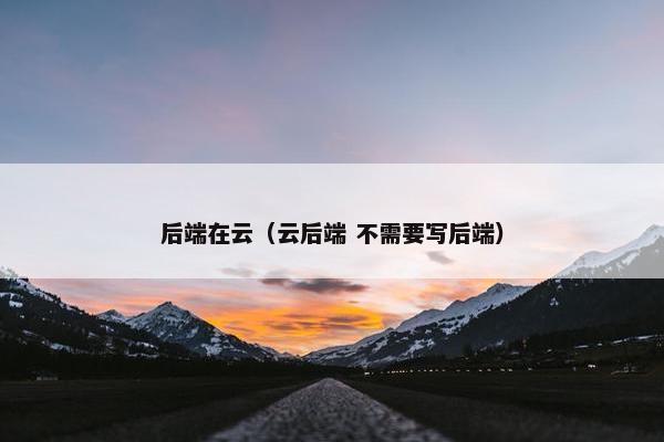 后端在云（云后端 不需要写后端）