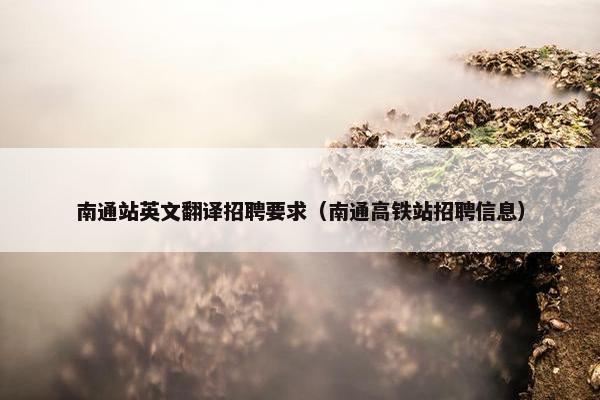 南通站英文翻译招聘要求（南通高铁站招聘信息）