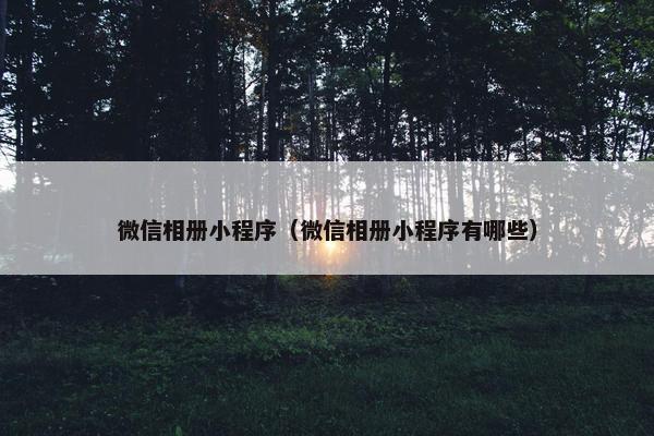微信相册小程序（微信相册小程序有哪些）