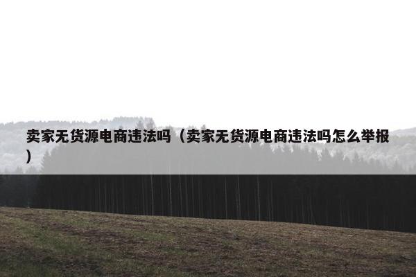 卖家无货源电商违法吗（卖家无货源电商违法吗怎么举报）