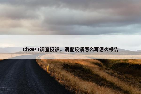 ChGPT调查反馈，调查反馈怎么写怎么报告