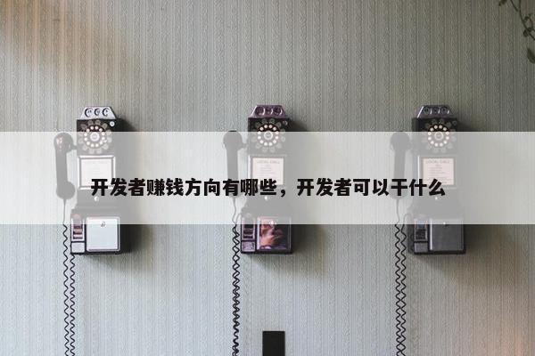 开发者赚钱方向有哪些，开发者可以干什么