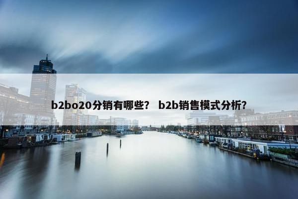b2bo20分销有哪些？ b2b销售模式分析？