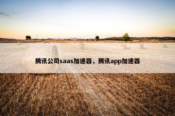 腾讯公司saas加速器，腾讯app加速器