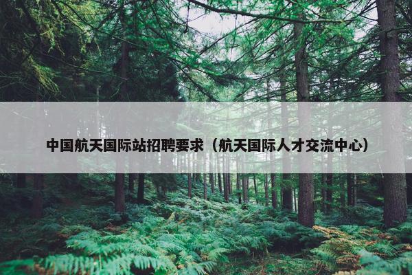 中国航天国际站招聘要求（航天国际人才交流中心）
