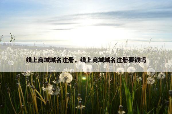 线上商城域名注册，线上商城域名注册要钱吗