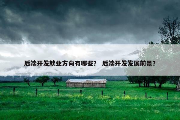 后端开发就业方向有哪些？ 后端开发发展前景？