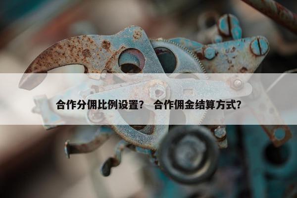 合作分佣比例设置？ 合作佣金结算方式？