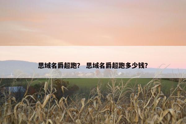 思域名爵超跑？ 思域名爵超跑多少钱？