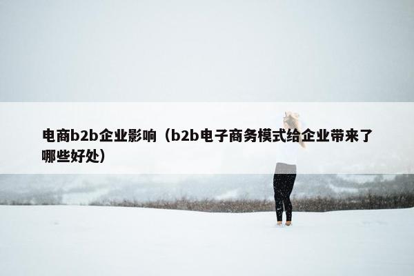 电商b2b企业影响（b2b电子商务模式给企业带来了哪些好处）