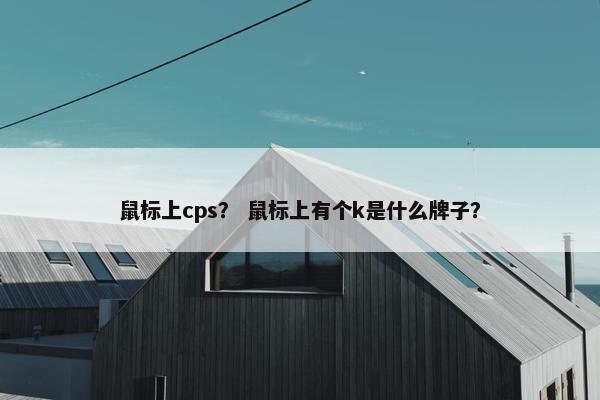 鼠标上cps？ 鼠标上有个k是什么牌子？