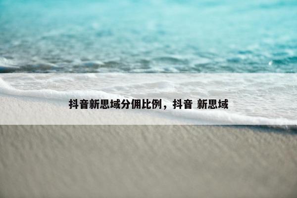 抖音新思域分佣比例，抖音 新思域