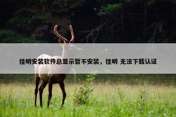 佳明安装软件总显示暂不安装，佳明 无法下载认证