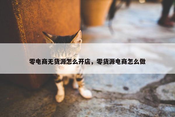 零电商无货源怎么开店，零货源电商怎么做
