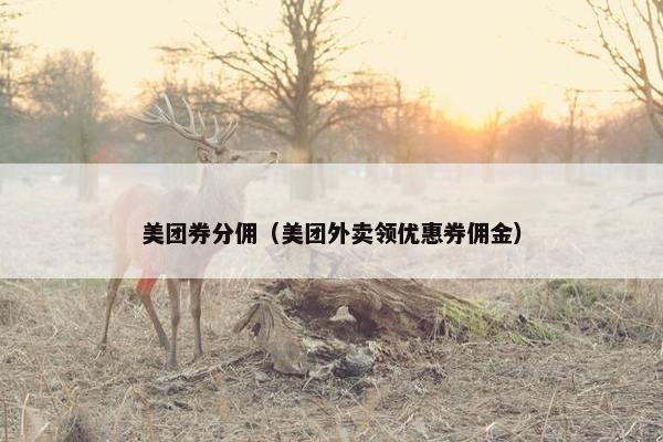 美团券分佣（美团外卖领优惠券佣金）