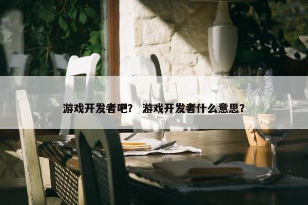 游戏开发者吧？ 游戏开发者什么意思？