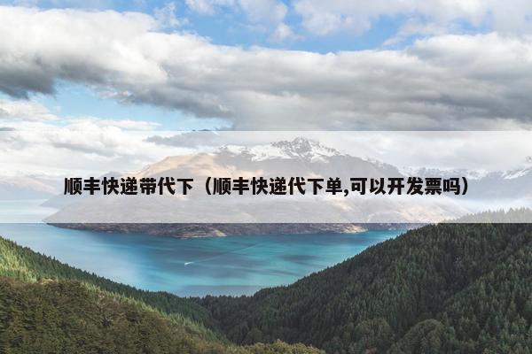 顺丰快递带代下（顺丰快递代下单,可以开发票吗）