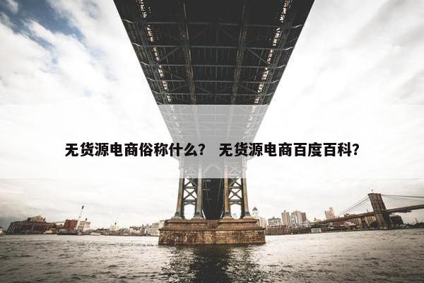 无货源电商俗称什么？ 无货源电商百度百科？