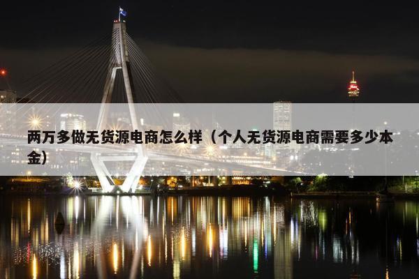 两万多做无货源电商怎么样（个人无货源电商需要多少本金）