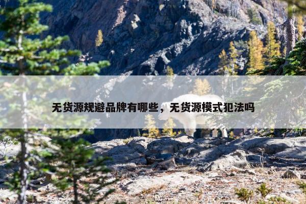 无货源规避品牌有哪些，无货源模式犯法吗