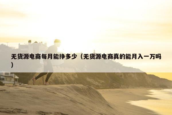 无货源电商每月能挣多少（无货源电商真的能月入一万吗）
