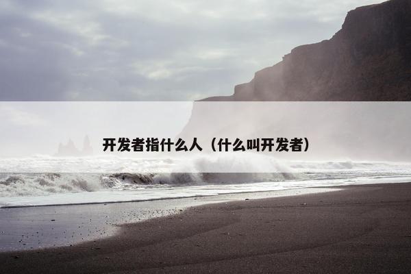 开发者指什么人（什么叫开发者）