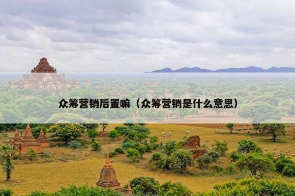 众筹营销后置嘛（众筹营销是什么意思）