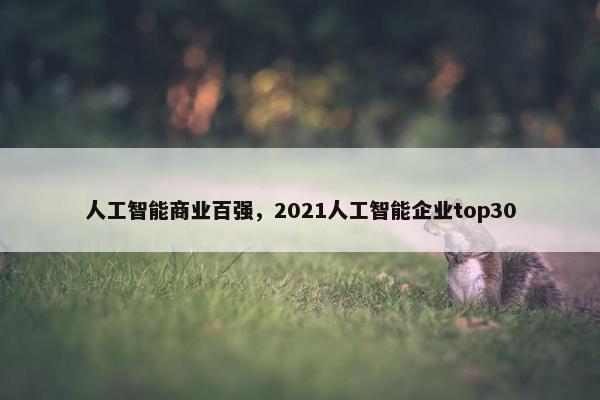 人工智能商业百强，2021人工智能企业top30
