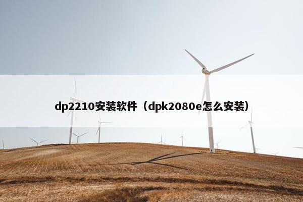 dp2210安装软件（dpk2080e怎么安装）