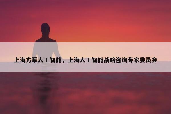上海方军人工智能，上海人工智能战略咨询专家委员会
