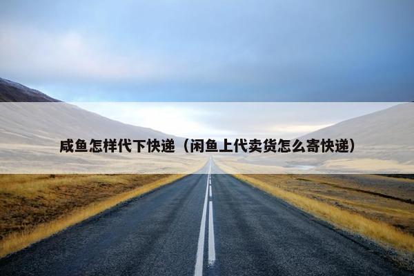 咸鱼怎样代下快递（闲鱼上代卖货怎么寄快递）