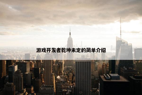 游戏开发者乾坤未定的简单介绍