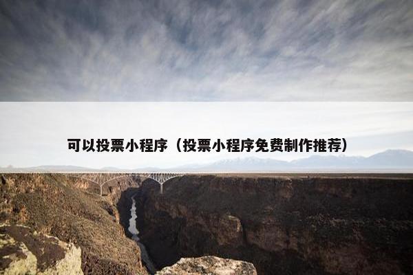 可以投票小程序（投票小程序免费制作推荐）
