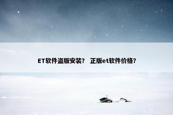 ET软件盗版安装？ 正版et软件价格？