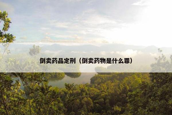 倒卖药品定刑（倒卖药物是什么罪）