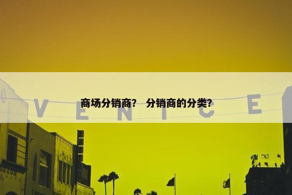 商场分销商？ 分销商的分类？