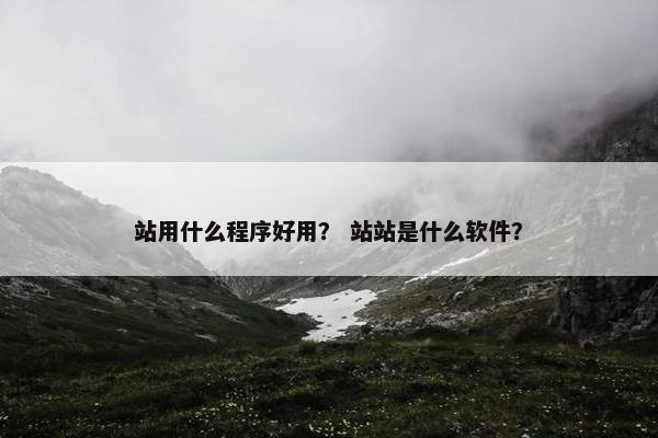 站用什么程序好用？ 站站是什么软件？