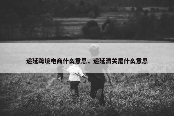 递延跨境电商什么意思，递延清关是什么意思
