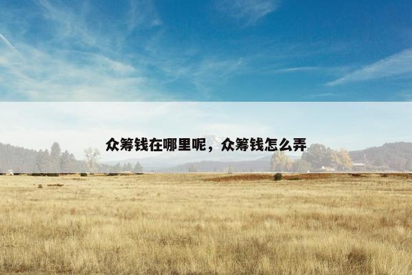 众筹钱在哪里呢，众筹钱怎么弄