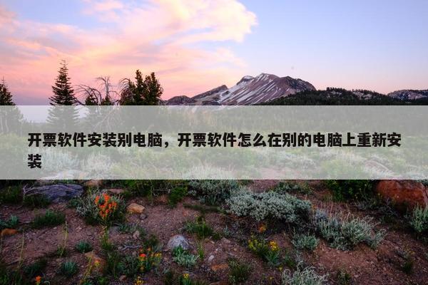 开票软件安装别电脑，开票软件怎么在别的电脑上重新安装