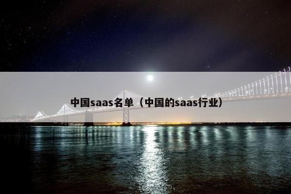 中国saas名单（中国的saas行业）