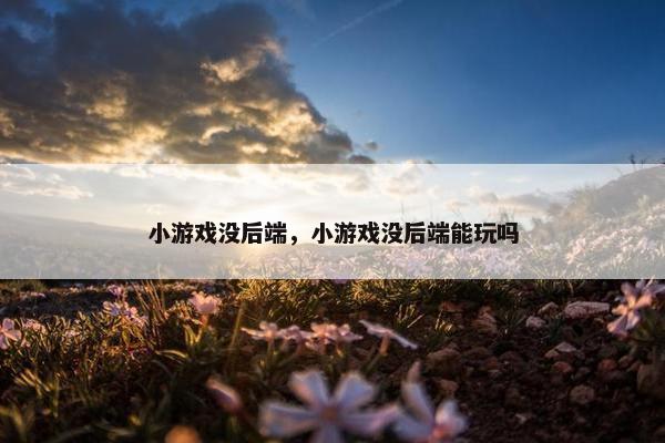 小游戏没后端，小游戏没后端能玩吗